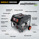 Generador Gladiator 2.9kVA Gasolina GE83300/50