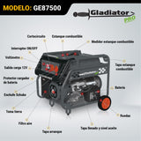 Generador Gladiator 6.3kVA P. Eléctrica Gasolina GE 87500E/50